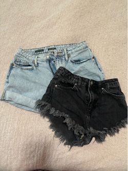 2 pair denim shorts both size 4