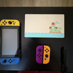 Nintendo Switch Animal Crossing Edition, Fortnite Controls And Extra Controllers With Cables 