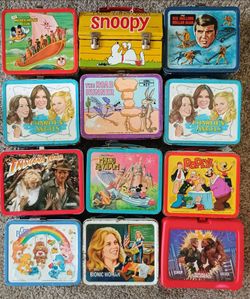 12  Vintage Lunch Boxes.Entire Collection Priced to sell to The collector who appreciates them from our parents estate. See our other great vintage ar