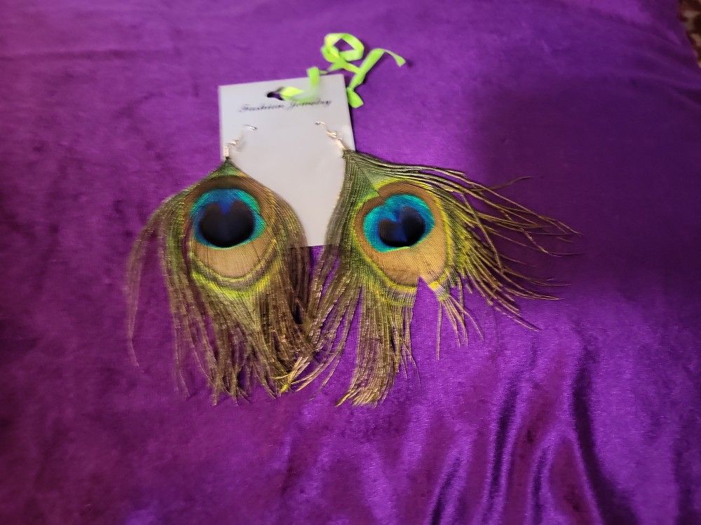 Peacock Feather Earrings