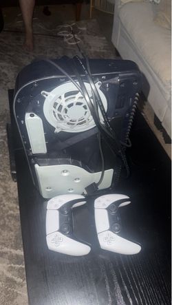 PS5 Console with Two DualSense Controllers