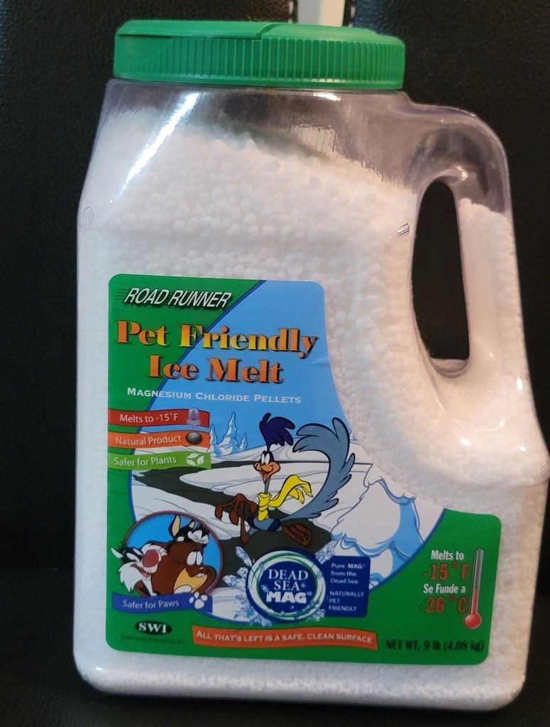 Road Runner Pet Friendly 9lb Ice Melt Jugs 
$7 each (Eight Available)
These Are Safe For Pets and Their Paws 🐾 