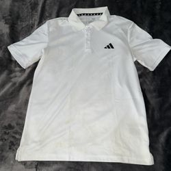 White Adidas AEROREADY Athletic Golf Polo Shirt