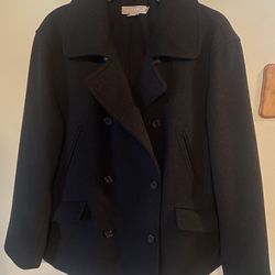J Crew Winter Wool Pea Coat Size Large