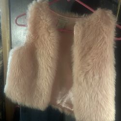 Pink fuzzy vest size 7 through 10