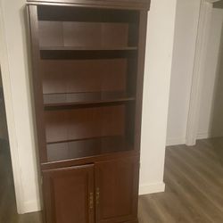 Heritage Hill 71 1/4"H 3-Shelf Traditional Bookcase, Cherry/Dark Finish