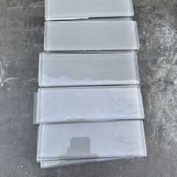 Glass Tiles 9x3 Inches For Backlash Grey Color 
