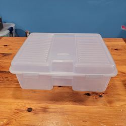 Rubbermaid Clear Plastic Storage Container ~ Photo & Craft Organizer, CDs, DVDs