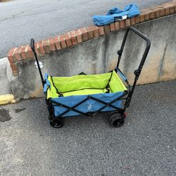 Collapsible Wagon Heavy Duty Folding Wagon Cart with Removable Canopy