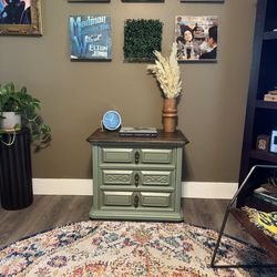 Vintage Refurbished Side Table / Nightstand – Solid Wood