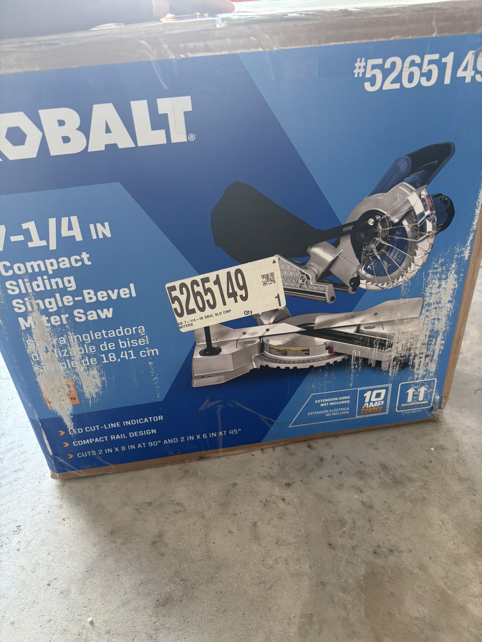 Brand New Kobalt 7 1/4 Inch Compact Sliding Miter Saw π΅