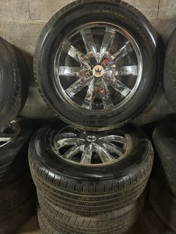 Mazzi Edge 18” chrome wheel and tire set