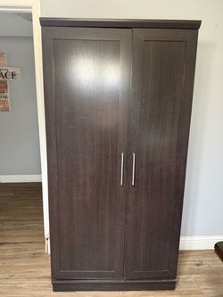 Dark Brown Two-Door Storage Cabinet