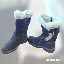 Baretraps brown suede and faux fur, women's winter boots