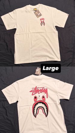 BAPE x Stussy Shark Graphic T-Shirt Large