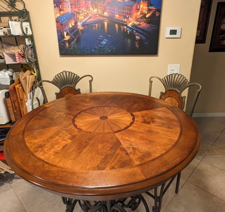 Cherry Wood Pub Table & 2 Matching Stools for Sale in Ellenton, FL