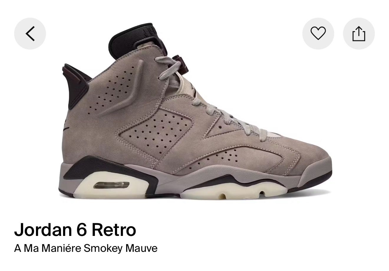 A Ma Maniere Jordan 6 Mauve 9.5