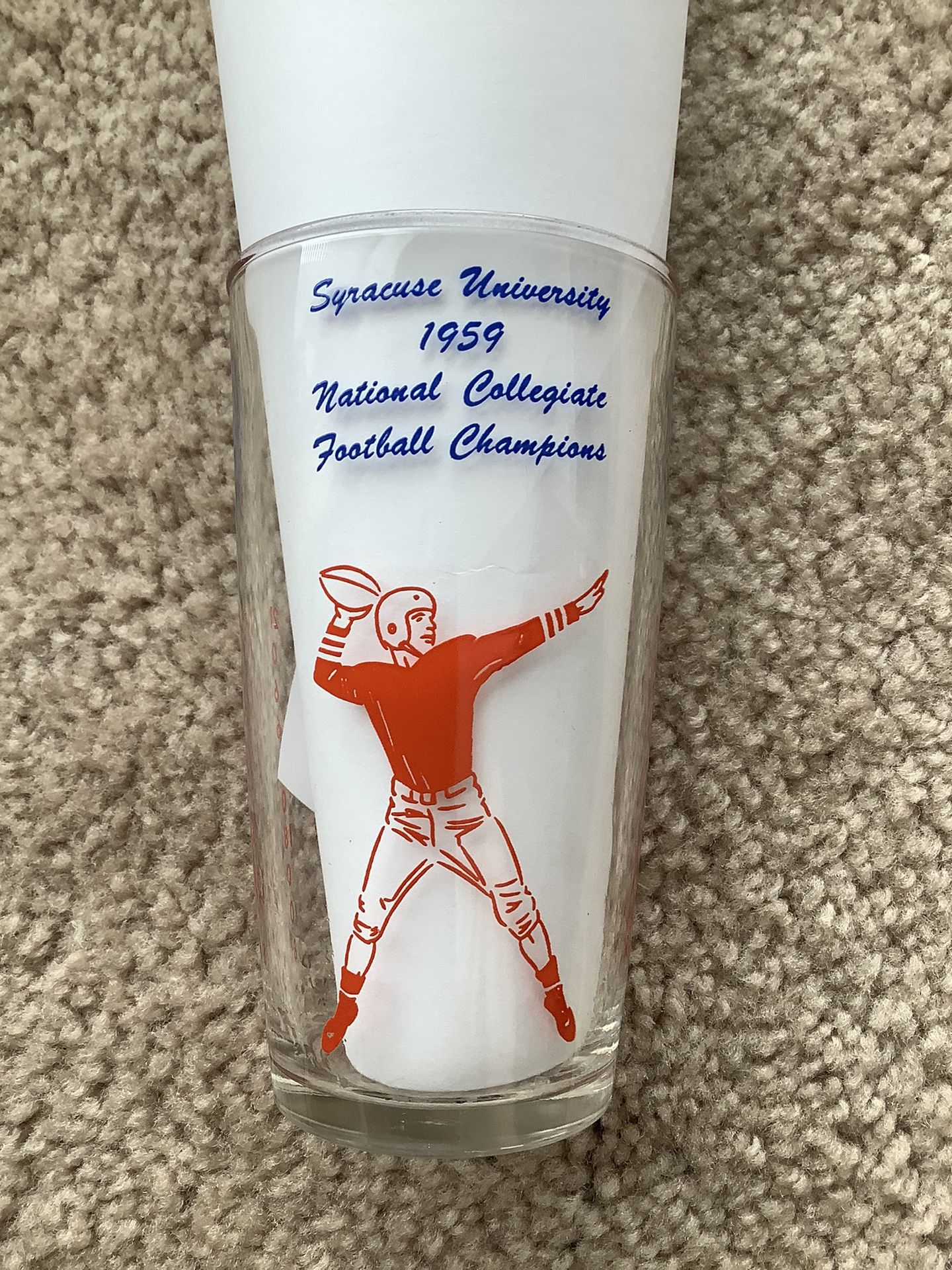 1959 Syracuse University Cotton Bowl Glass