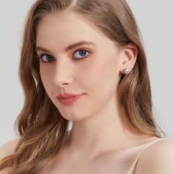 Ctarlitu Moissanite Stud Earrings, D Color VVS1 Brilliant Lab Created Moissanite Earrings Women 925 Sterling Silver Screw Back Earrings For Men (2.0ca