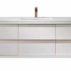 Altair (Brand Rating: 4.3/5) Morgan 48 in. Bath Vanity in White with Composite Stone Top in 