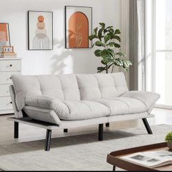 67” Velvet Futon Sofa Bed Convertible Small Upholstered Couch 2-Seat