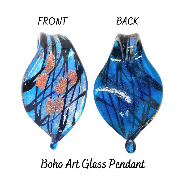 NEW Art Glass Dichroic Turquoise Pendant
