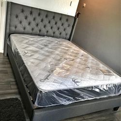 New Queen Bed Frame With Mattress