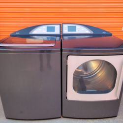 Luxury, Top of the Line, GE Profile, Washer & Matching Gas Dryer!!! Elegant Dark Gray Finish!!! Must See!!!