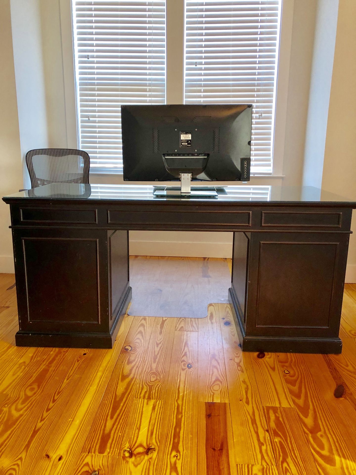 Bombay Furniture Company Executive Desk Office Set with Glass Top