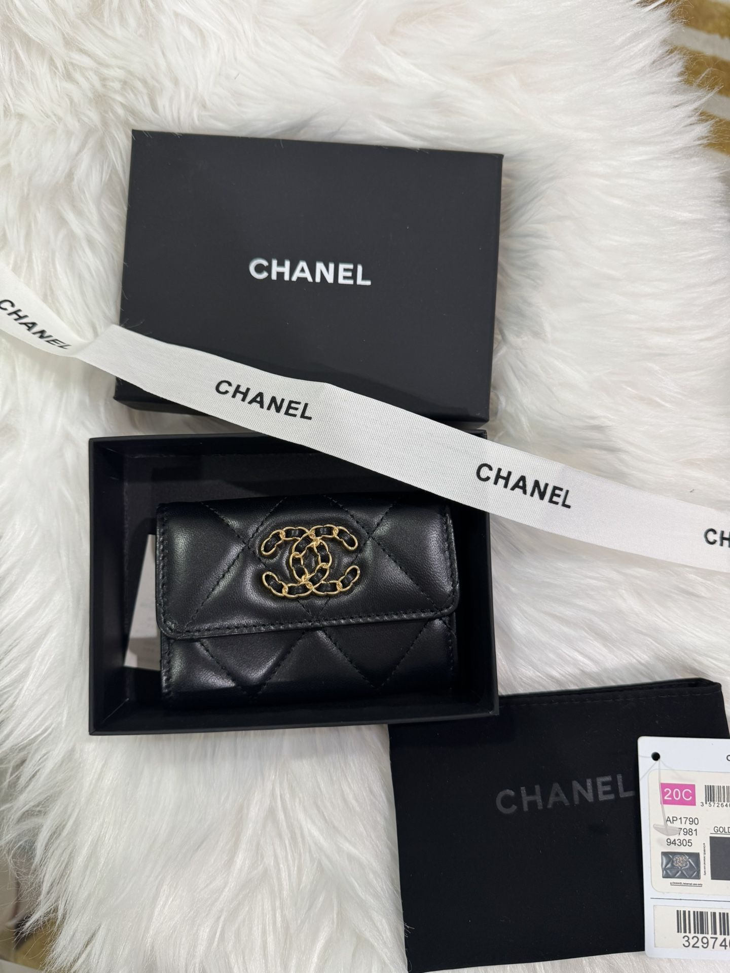 Chanel Card Holder- Black & Gold