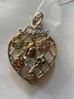 SS  & Mother Of Pearl Heart  Pendant 