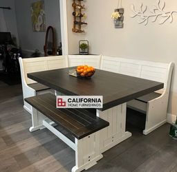 Farmhouse carriage style dining table set