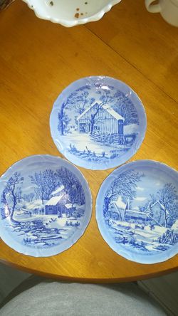 Currier and Ives decorative plates