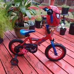 🔴 12" Marvel Spider-Man Bike with Training Wheels, for Boys', Red by Huffy