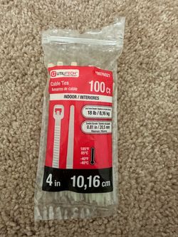 Utilitech 4-Inch Cable Ties – 87 Pack – New