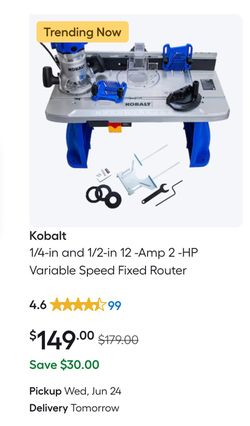 Kobalt router table with router combo with bits