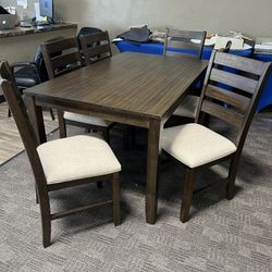 Brown Dining Kitchen Table And Chairs 
