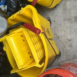 Two Plastic Mop Buckets 