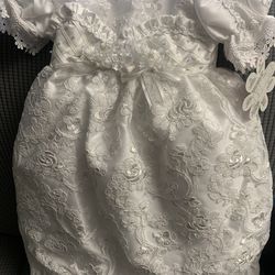 Brand New Toddler Baptism Dress With Hat 