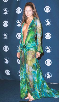 JLO Jennifer Lopez Versace Green Dress Costume