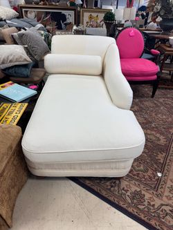 Cream Upholstered Chaise Lounge