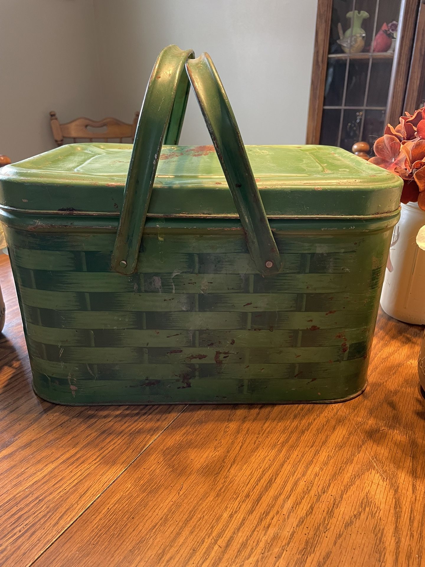 Vintage Tin Picnic Basket
