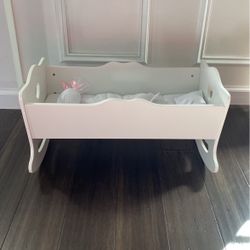 Rocking Baby Doll Cradle Bed Toy