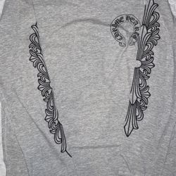 grey chrome hearts long sleeve 
