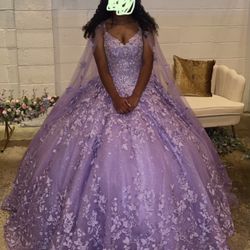 Quincenera Dress With Removable Cape