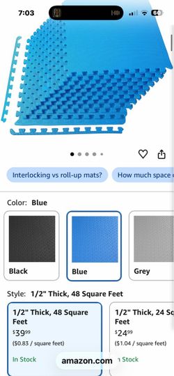 6 pcs 3/4x24”x24” mats