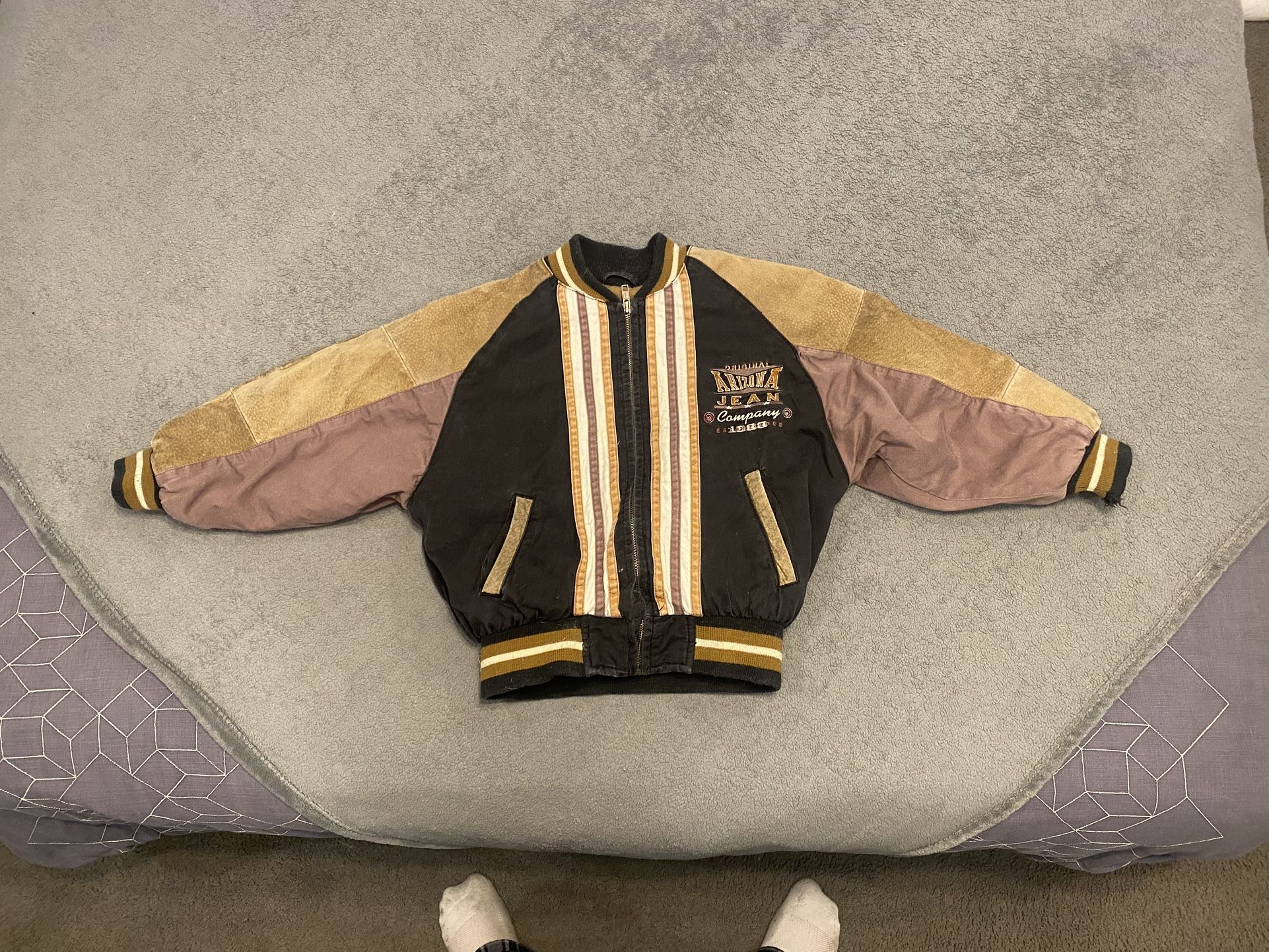 Vintage Arizona Jeans Leather And Suede Bomber Jacket