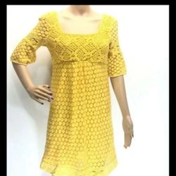 Solitaire Yellow Boho Dress Size Small
