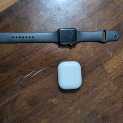 Apple Watch And Ear Buds 