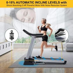 MaxKare Electric Folding Treadmill 300 lb Capacity with Auto Incline
